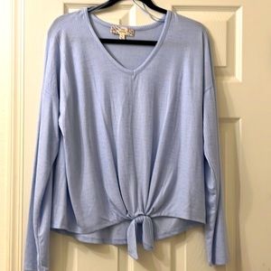 Pink Republic Long Sleeve Tied Front Blouse